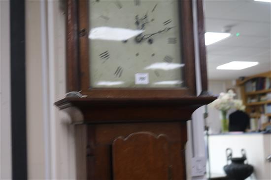 A George III oak eight day longcase clock, H.235cm